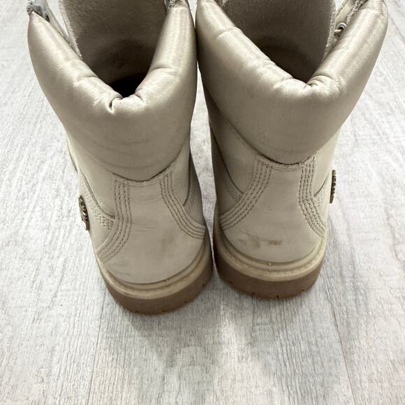 Timberland Premium Waterproof Lace Up Ankle Boots Women's 7 Cream A2798 - Picture 7 of 12